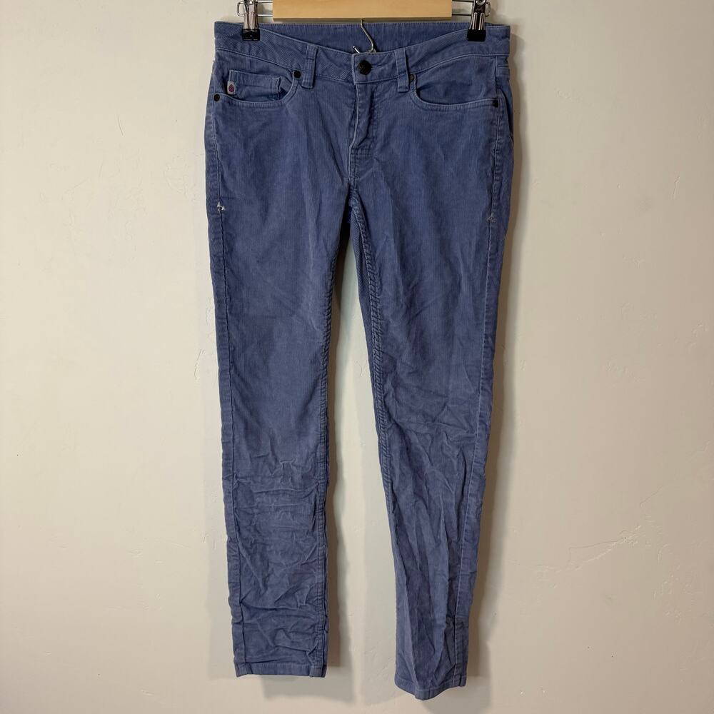 Stio Women's Rivet Corduroy Pants Organic Cotton Stretch Slim‎ Blue 4 Short